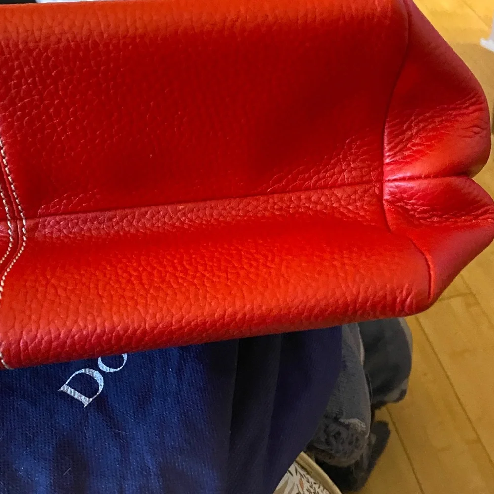 Dooney & Bourke Vibrant Red Leather Handbag Vintage!